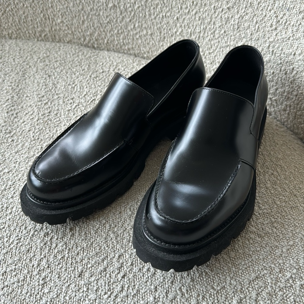 COS Black Leather Lug Sole Loafers - Picture 2 of 10